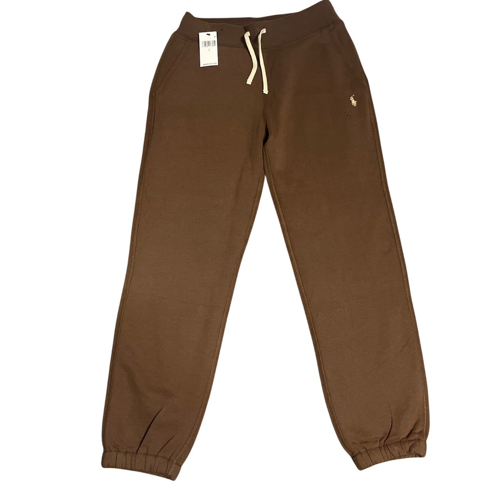 Polo Ralph Lauren Sweatpants Womens S Brown NWT Joggers Fleece Pony Logo